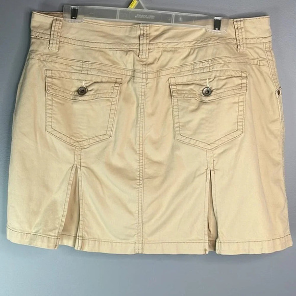 JONES&CO High Waist Skort Tan Brushed Cotton Stretch Blend Pockets Sporty 16 - Picture 4 of 8